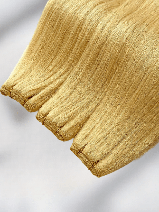 Straight Colored Hair Machine Weft - Platinum Blonde (613), 24"