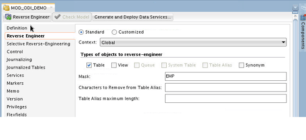 ODI Reverse Engineering of an Oracle Table - Oracle Bytes