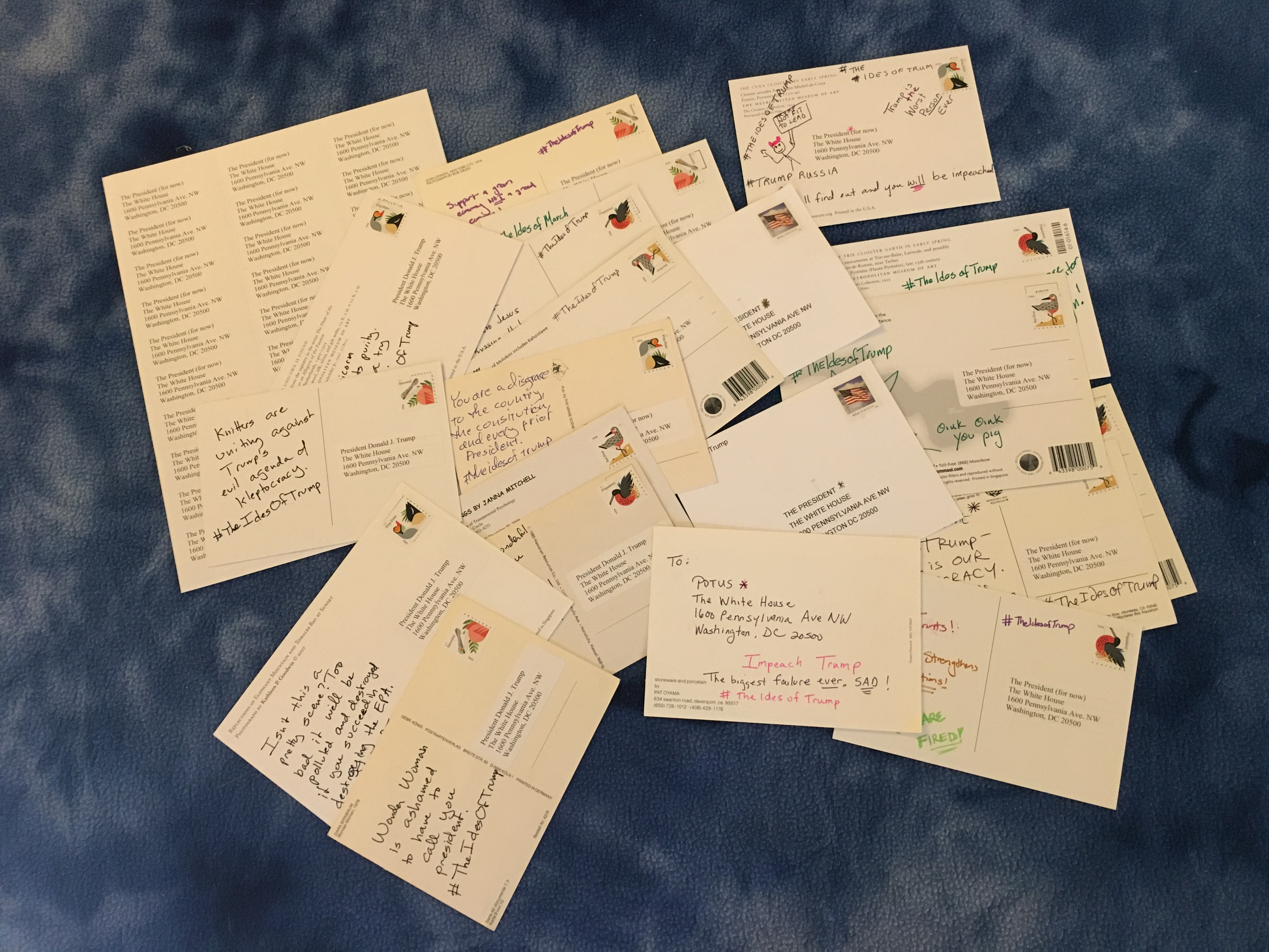 #TheIdesOfTrump postcards