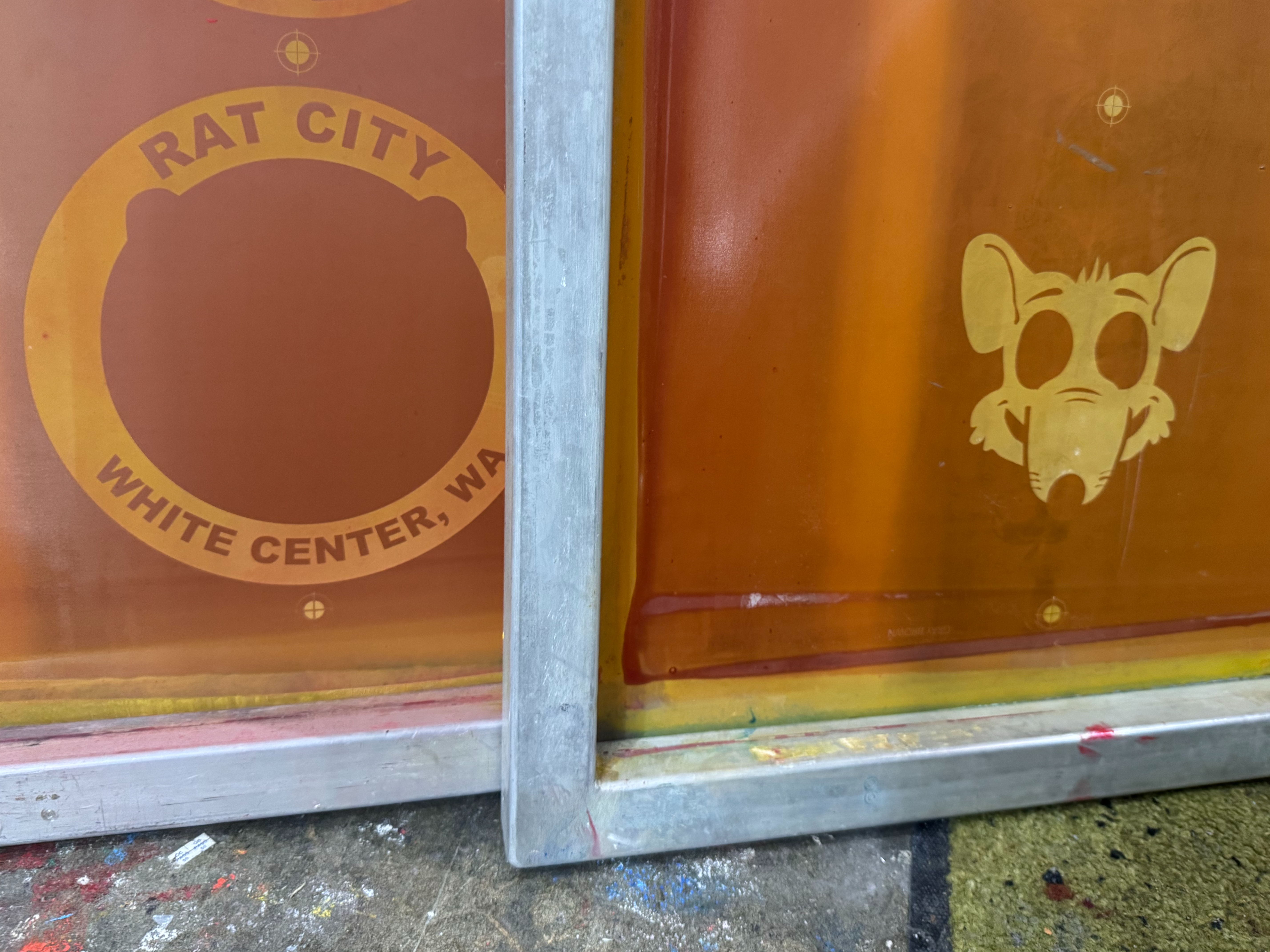 Design "burned" onto a custom mesh screen.