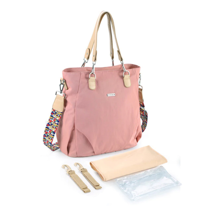 Baby Diaper Bag Tote With Shoulder Strap Changing Pad Stroller Straps Orbisify