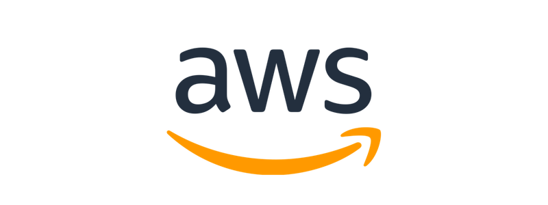 AWS logo: dark blue lowercase 'aws' text with an orange curved arrow beneath