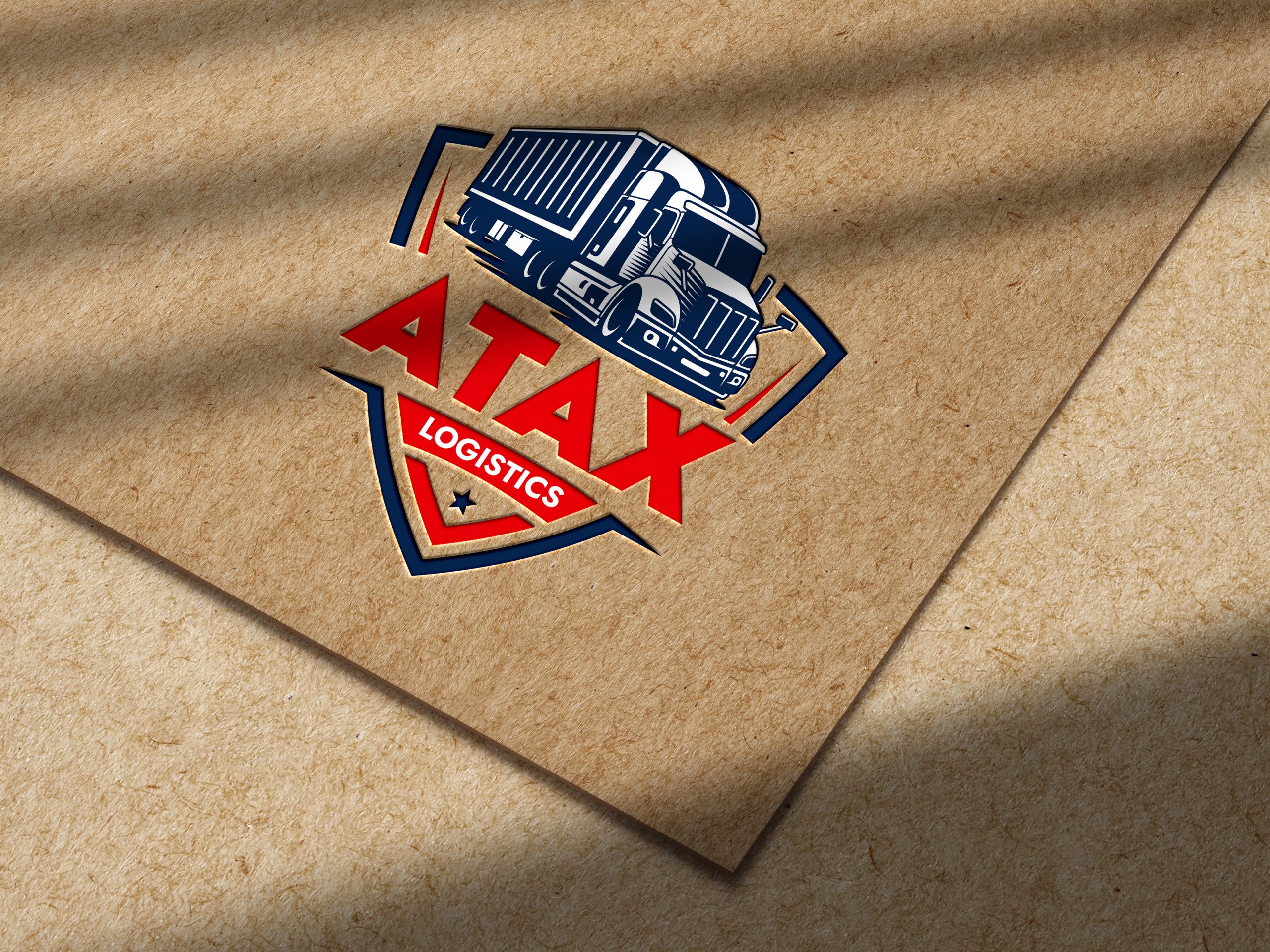 ATAX Logistics logo embossed on a textured surface.