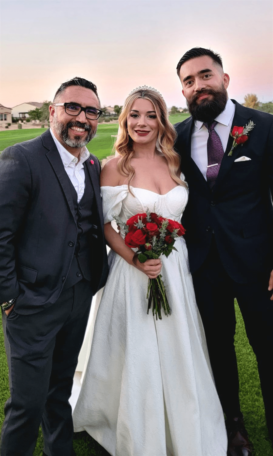Z celebrating with a newly married couple