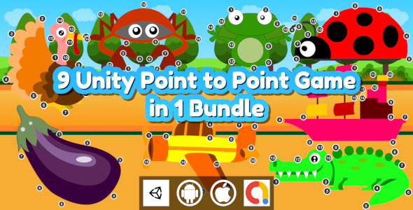 Edukida - 9 Unity Point to Point Kids Games With Admob in 1 Bundle For Android and iOS