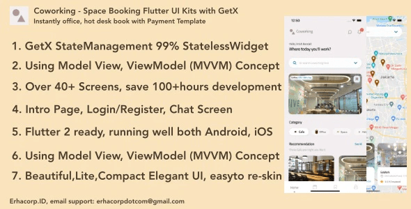 Coworking - Workspace Booking Flutter UI Kits with GetX