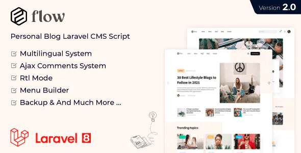 Flow - Laravel Personal Multilingual Blog Script