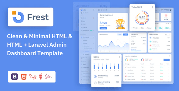 Frest - Bootstrap 5 HTML, Laravel & Asp.Net Admin Dashboard Template