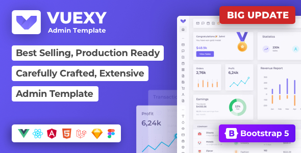 Vuexy - Vuejs, React, Angular, HTML & Laravel Admin Dashboard Template