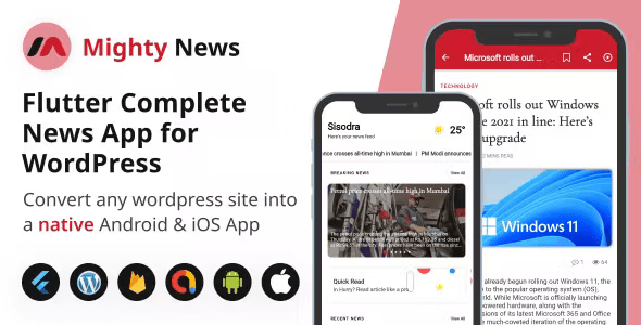 Mighty News - Flutter News App with Wordpress backend