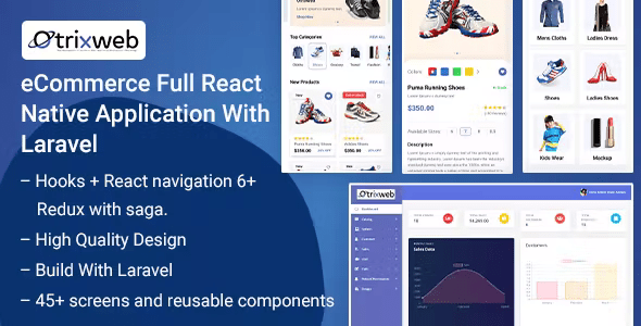 Otrixweb - React Native Ecommerce Application With Laravel Admin Panel