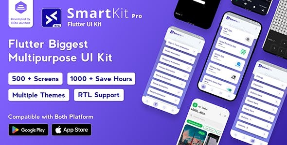 SmartKit Pro – Flutter Biggest UI Kit | Flutter 3.0 UI kit | Ready to Use