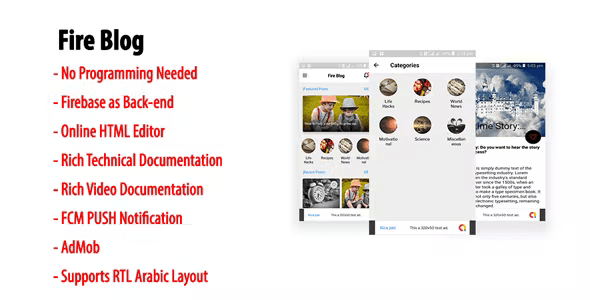Fire Blog - Native Android Blog or News App with Firebase Back-end