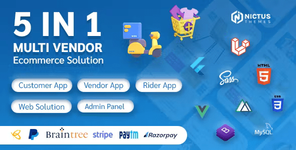 Nictus Store - Complete multivendor / single store with rider & vendor app (flutter/laravel/nuxt)