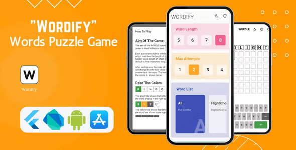 Wordify - Words Puzzle Game - Flutter Core - Android & iOS