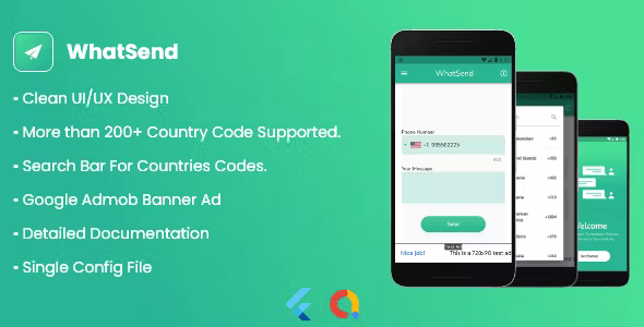 WhatSend - Send Message To Any Number Without Saving Their Number - Android / IOS App With Flutter