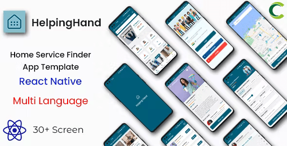 Home Service Finder App Template in React Native - HelpingHand - Multi Language