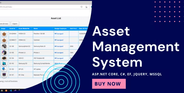 Asset Management System with Barcode - ASP.NET Core - EF Core .NET Core 6.0