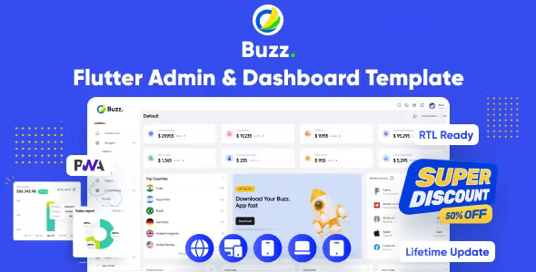Buzz - Flutter Admin Panel | Flutter PWA | Flutter Admin Dashboard Template | Flutter Web Responsive