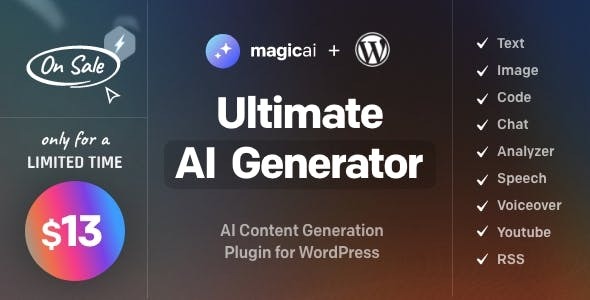 MagicAI for WordPress - AI Text, Image, Chat, Code, and Voice Generator
