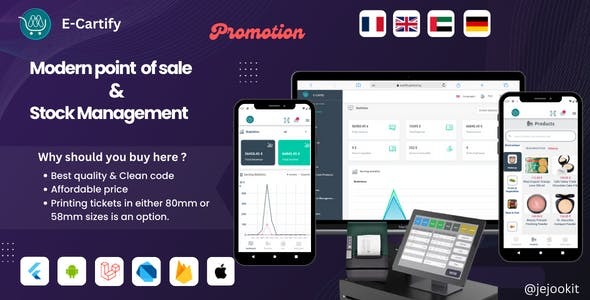 E-Cartify - Flutter Modern Point of Sale - Flutter Stock Management in Laravel + Flutter
