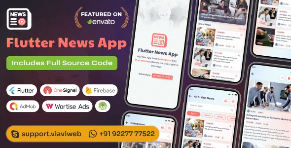 Flutter News App - Android & iOS with Admin Panel