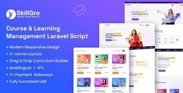 SkillGro LMS - Course & Learning Management System Laravel Script
