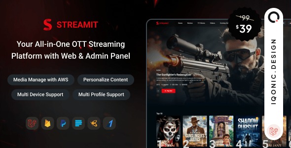 Streamit Laravel - Movie, TV Show, Video Streaming Platform With Laravel with ChatGPT