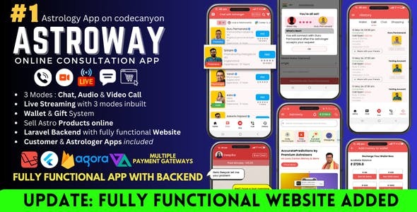 Astroway - Astrology Consultations, Chat, Audio/Video Calls, Live Streaming | Web & Backend Included