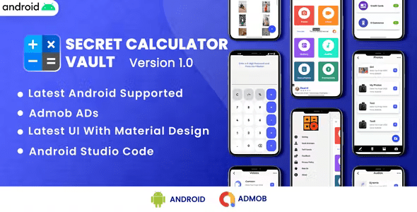 Secret Calculator Vault - Hide Photo & Lock Videos | Android Code | Admob Ads | 5.0