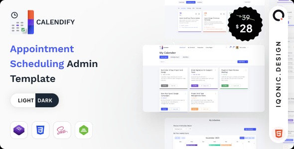 Calendify | Appointment & Calendar Schedule Admin Template (VueJS, Laravel, HTML)