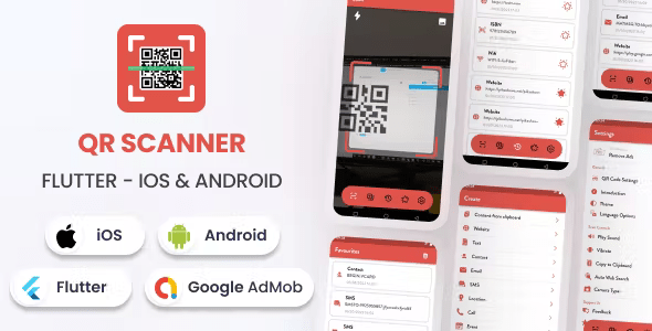 QRcode Scanner & Barcode Reader - Flutter Android & iOS Full App (47 Languages)