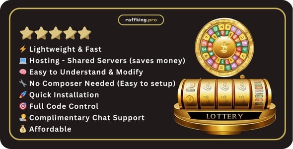 RaffKing – Advanced Lottery & Raffle PHP Script with 38 Payment Gateways, Wallet System & Lucky Draw