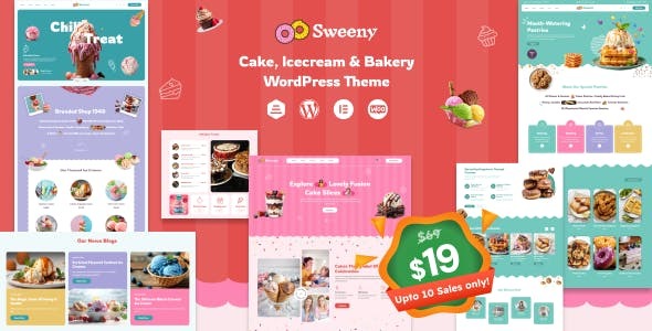 Sweeny - Cake, Ice Cream & Bakery Store WordPress Theme