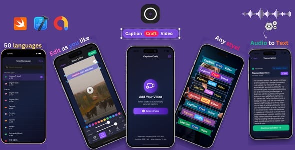 Caption Craft - AI Video Subtitle Generator for iOS