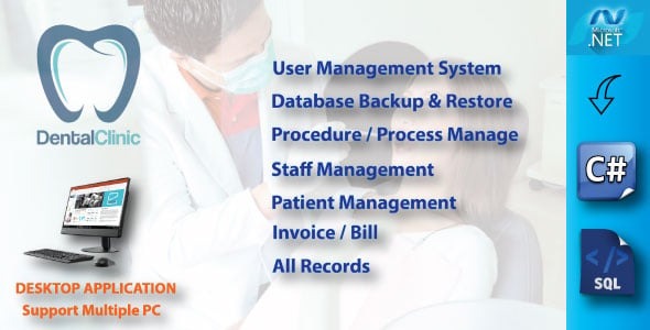 Dental Clinic Management System with full project & source code C#