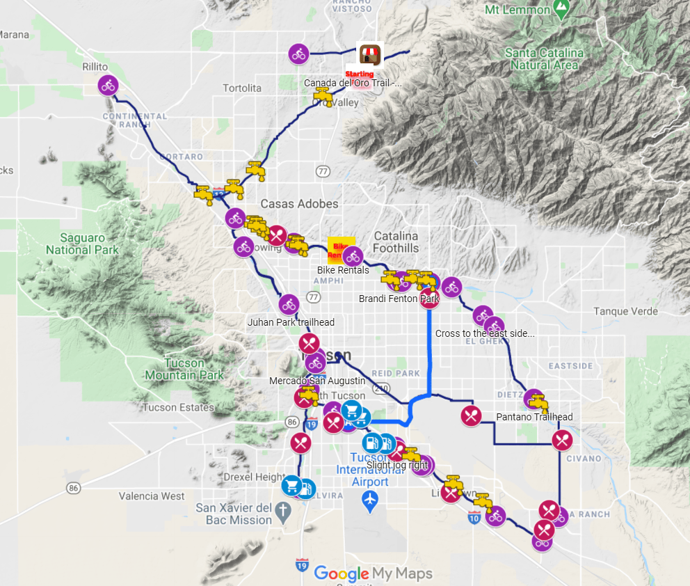 Tucson Bike Loop Maps Interactive Routes Interective Loop Map 