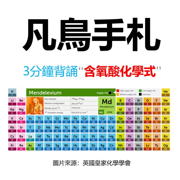 含氧酸記憶方法 凡鳥手札