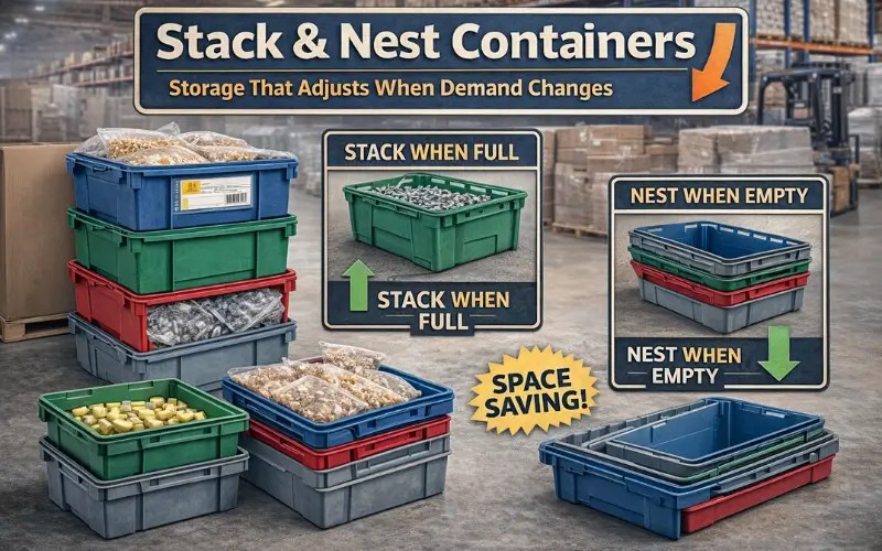 Stack and Nest Containers: Storage That Adjusts When Demand Changes