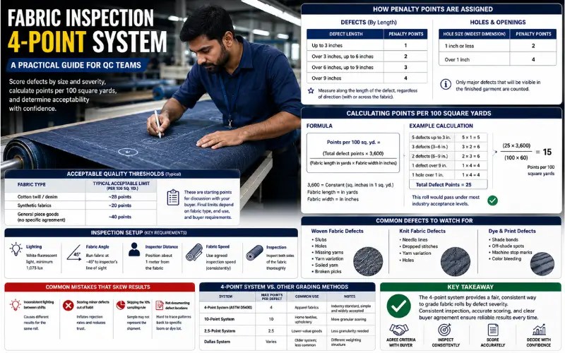 Fabric Inspection 4-Point System: A Practical Guide for QC Teams