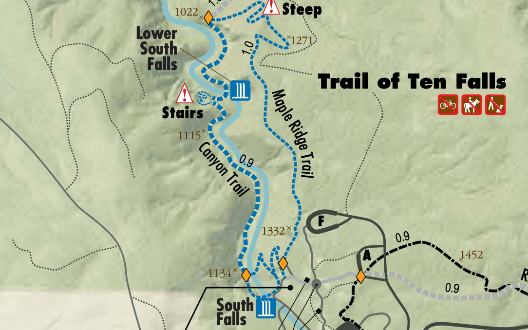 Maple Ridge Loop 2.6-mile trail map at Silver Falls State Park