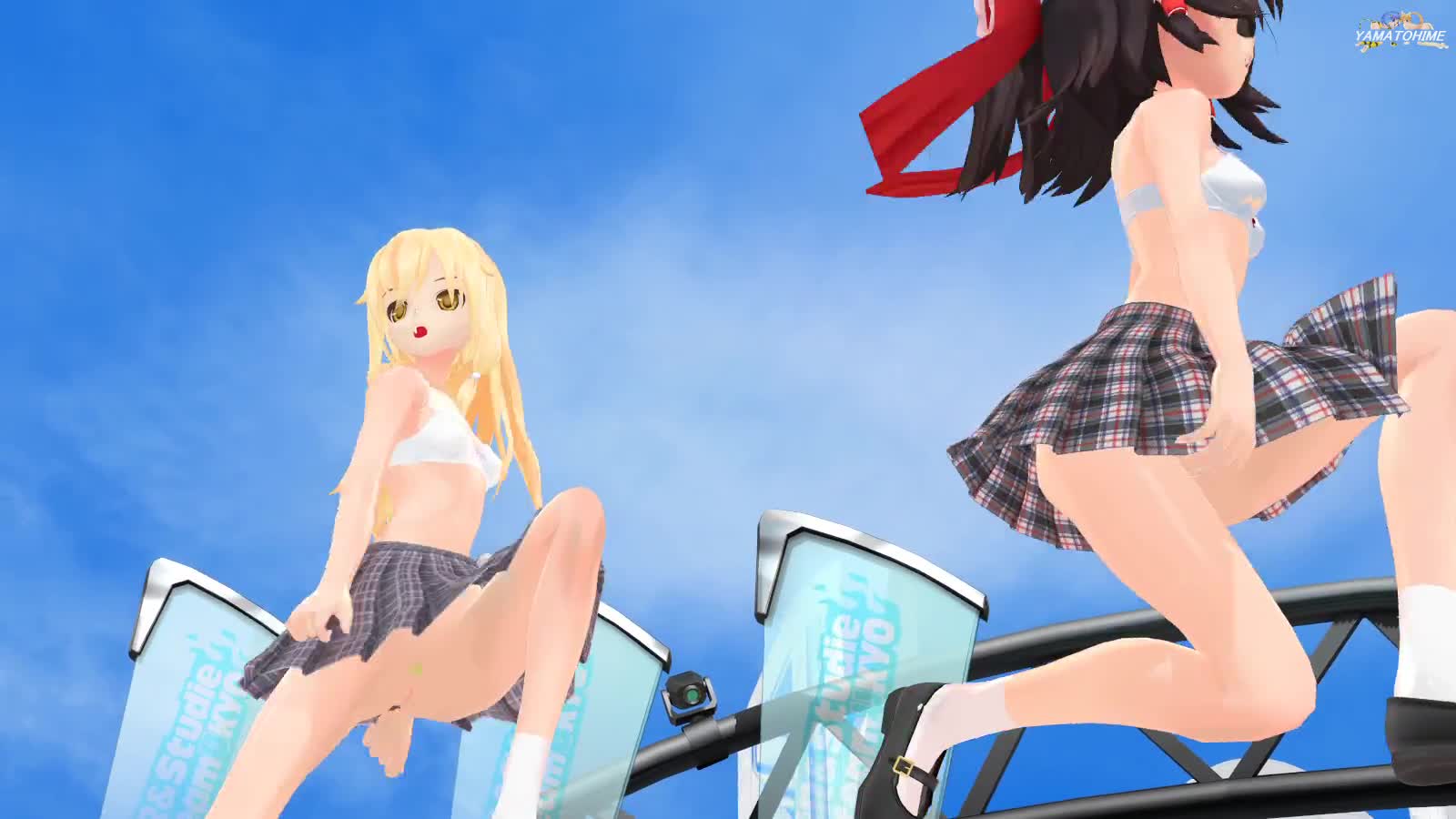 東方MMD R18] じぇいけい霊・魔理で ♪ Love Me If You Can ♪ 脱衣編｜俺の3Dエロ動画