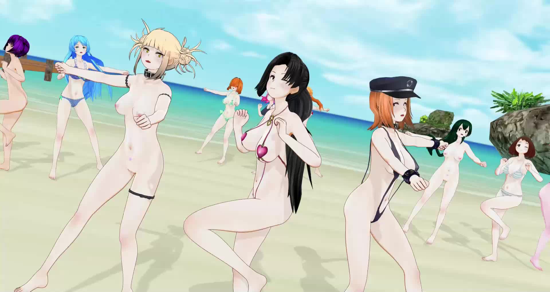 COM3D2】ヒロアカ BNHA ヌーディストビーチにいってみた！ ケミィ トガちゃん 岳山優 拳藤一佳 小大唯 小森希乃子 お茶子 梅雨 八百万  芦戸 耳郎 発目｜俺の3Dエロ動画