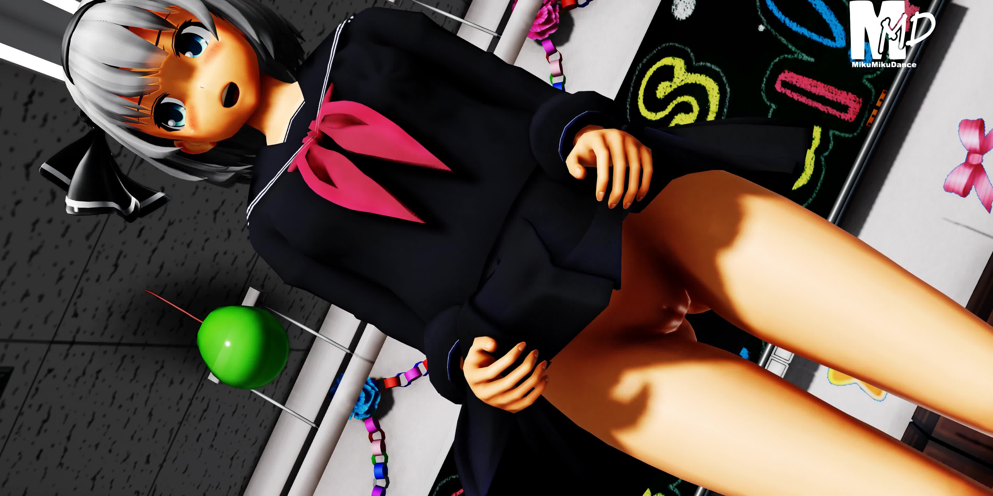 R18】スカートパタパタ&お尻チラチラ 魂魄妖夢【セーラー服】|俺の3Dエロ動画