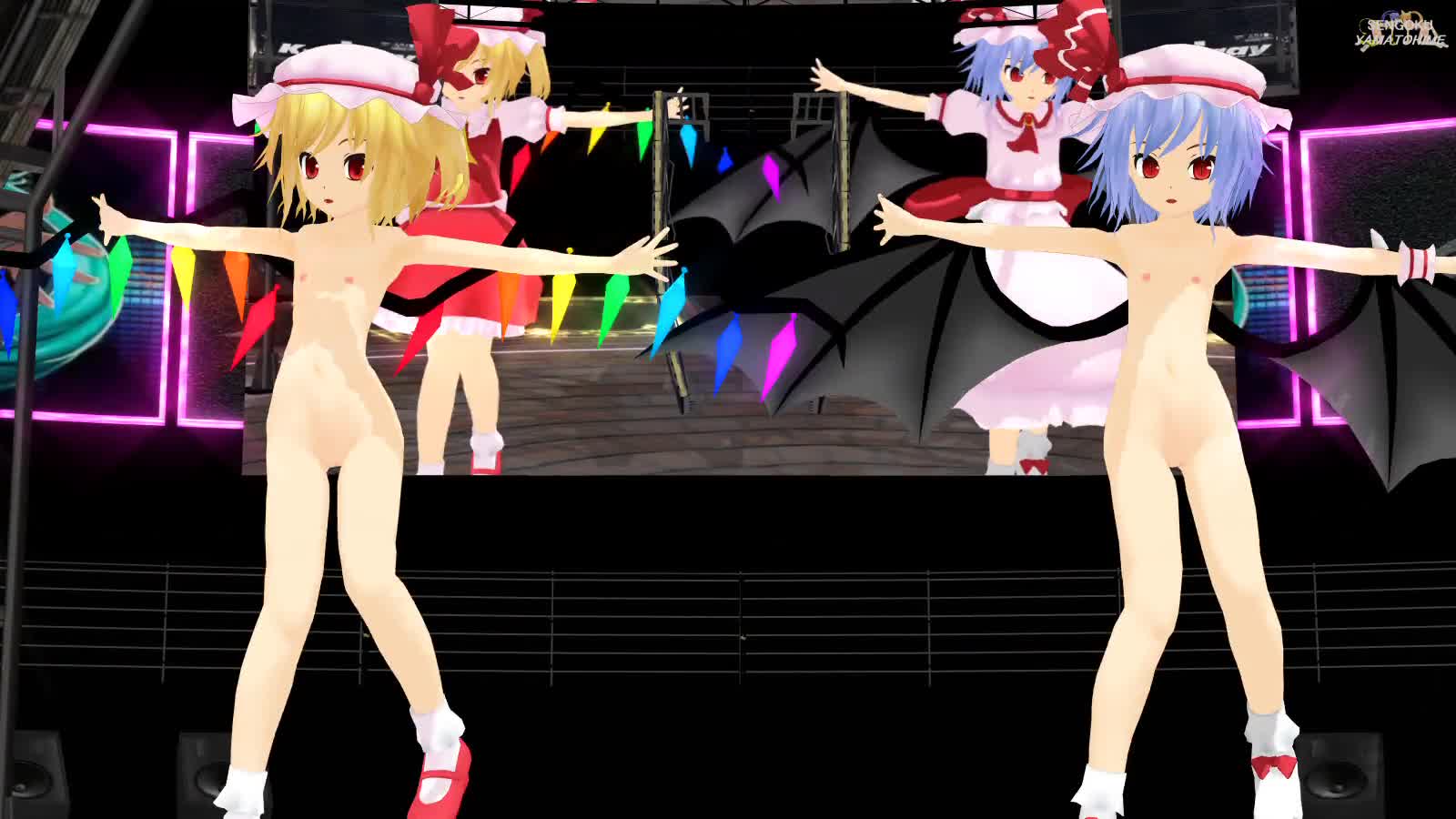 東方MMD R18] レミフラで♪No Life Queen♪脱衣版 [900p30fps]｜俺の3Dエロ動画