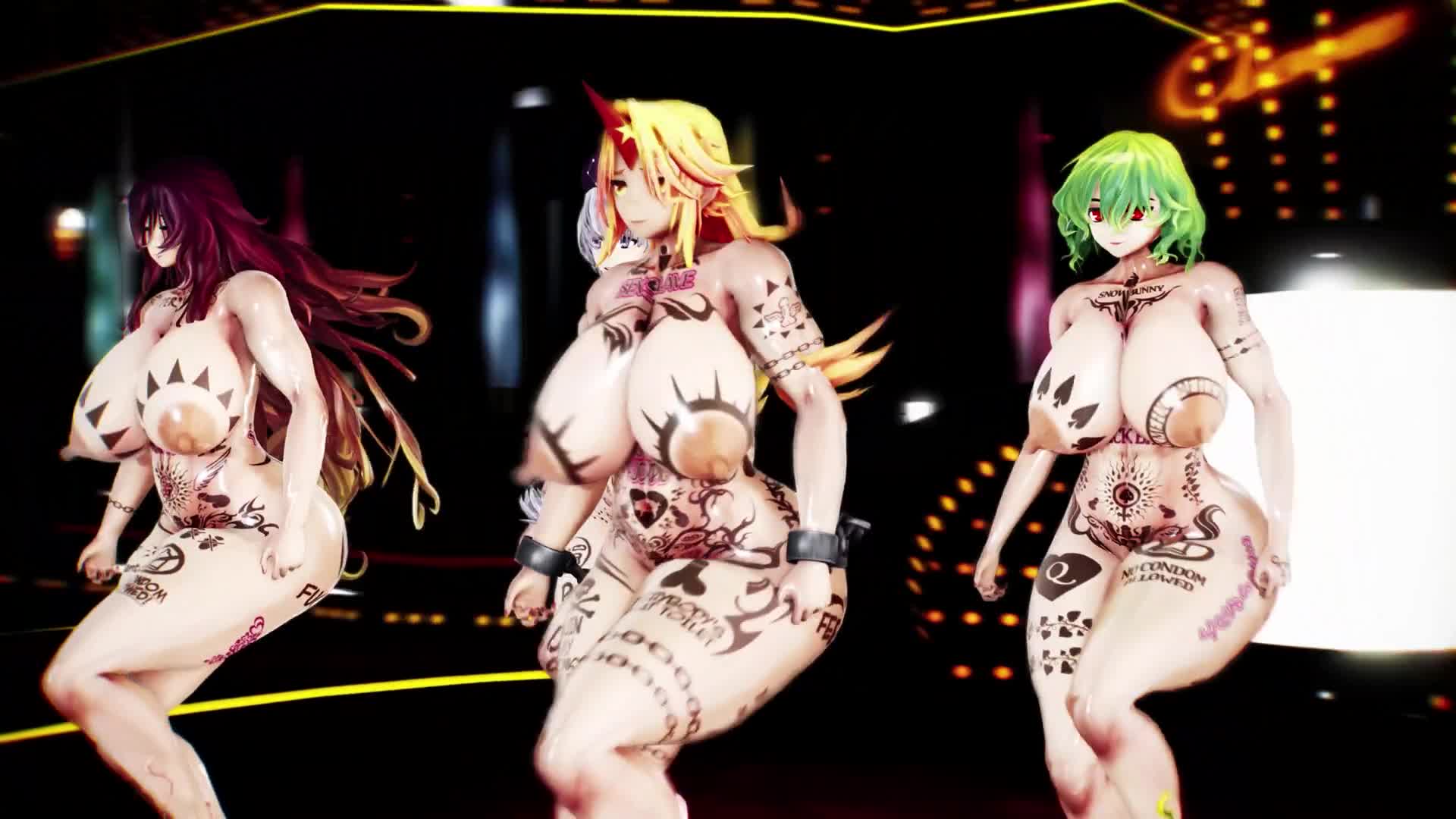 r18mmd】東方マンバ化姐御たちのダンス KiLLER LADY ｜俺の3Dエロ動画