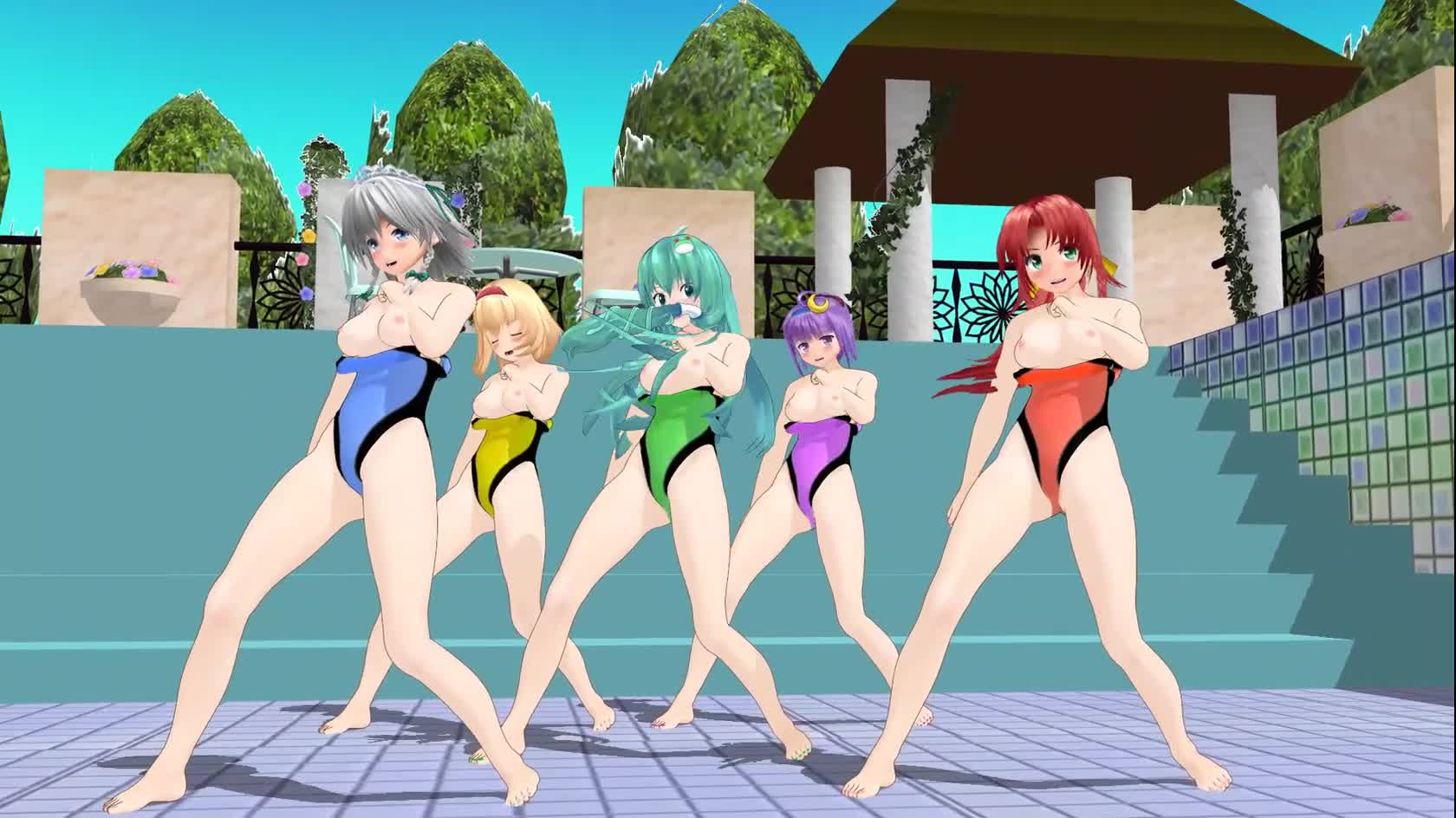 R18MMD】競泳水着の東方キャラで気まぐれメルシィ|俺の3Dエロ動画