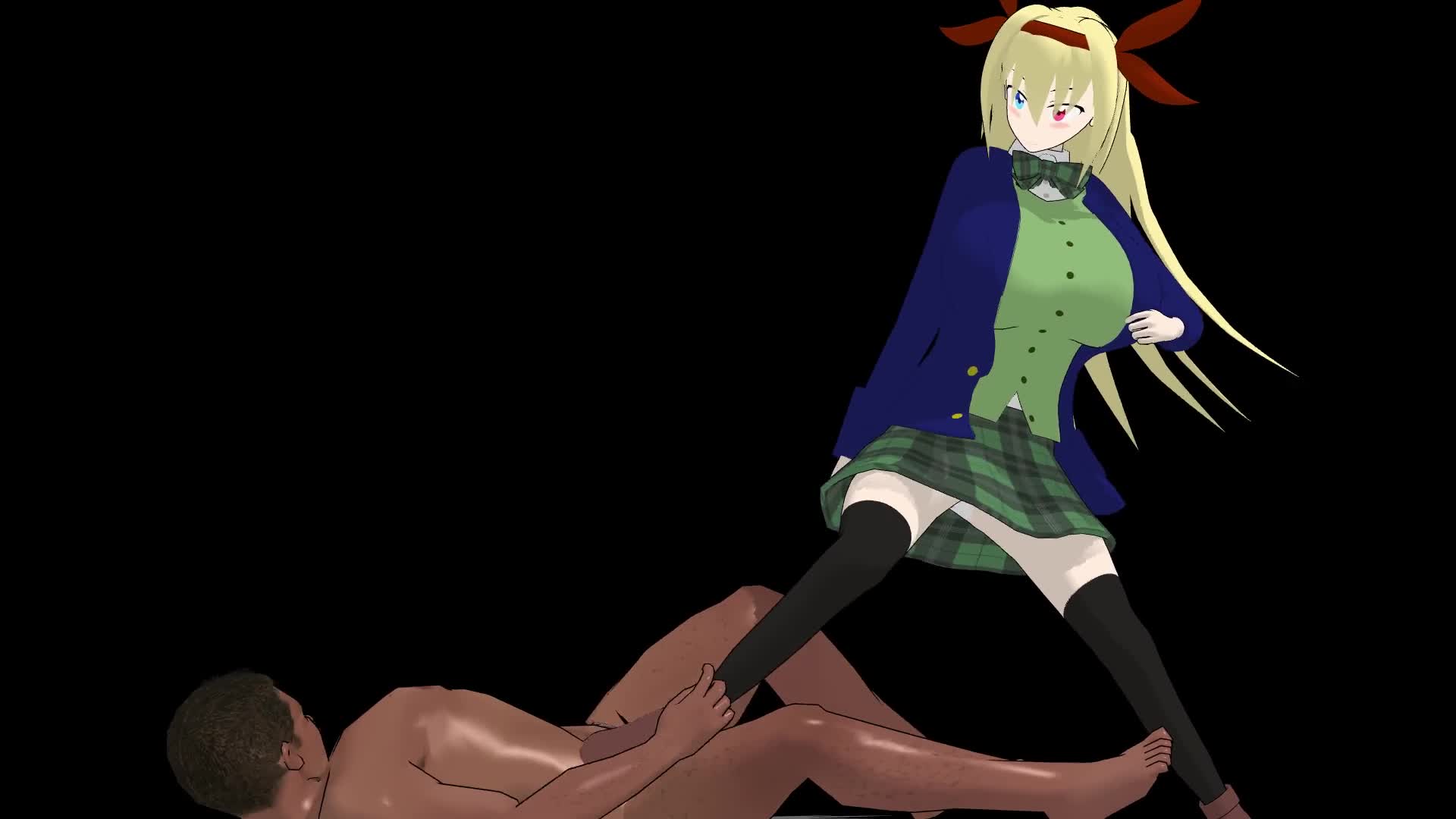 MMDクッキー☆】LM姉貴に足コキされる野獣先輩｜俺の3Dエロ動画