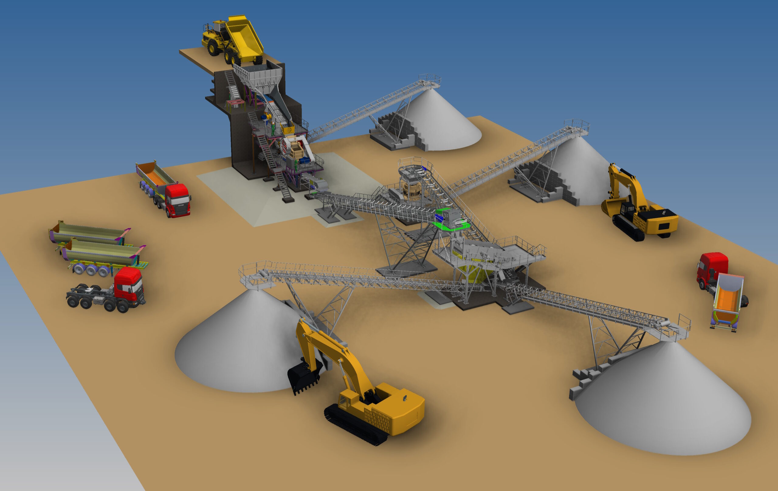 sensor-based ore sorting design illustration