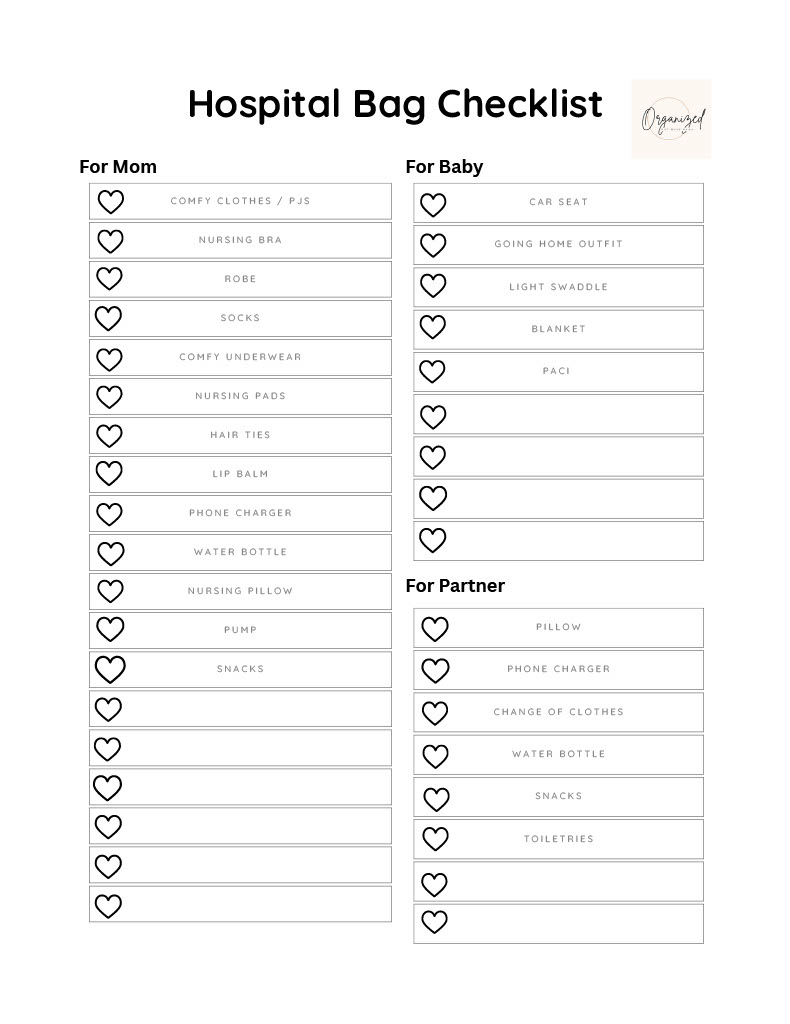 Hospital Bag Checklist